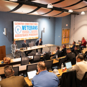 Elizabeth Belcaster, Consultant; Ben Valinsky, IUEC-VAP National Director of Programs and Education; Ryan Donnell, IUEC-VAP National Co-Chairman; Jeff Handibode, IUEC-VAP Claims and Disabilities National Liaison Elizabeth Belcaster, Consultant; Ben Valinsky, IUEC-VAP National Director of Programs and Education; Ryan Donnell, IUEC-VAP National Co-Chairman; Jeff Handibode, IUEC-VAP Claims and Disabilities National Liaison