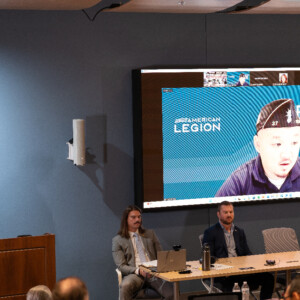 Medical Claims and Disabilities Panel with Kevin O'Neil, Senior Policy Associate, American Legion; Ben Valinsky IUEC-VAP National Director of Programs and Education; Phillip Du, American Legion Deputy Director Benefits and Claims (on screen); and Jeff Handibode, IUEC-VAP Claims and Disabilities National Liaison Medical Claims and Disabilities Panel with Kevin O'Neil, Senior Policy Associate, American Legion; Ben Valinsky IUEC-VAP National Director of Programs and Education; Phillip Du, American Legion Deputy Director Benefits and Claims (on screen); and Jeff Handibode, IUEC-VAP Claims and Disabilities National Liaison